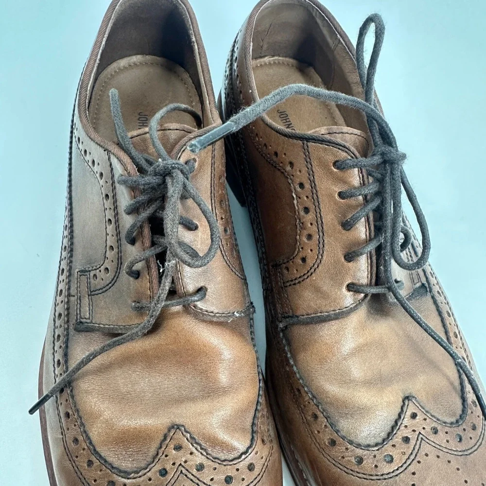 Johnston & Murphy Wingtip Oxford Shoes Brown Leather Men's 11.5M Lace‎ Up Brogue